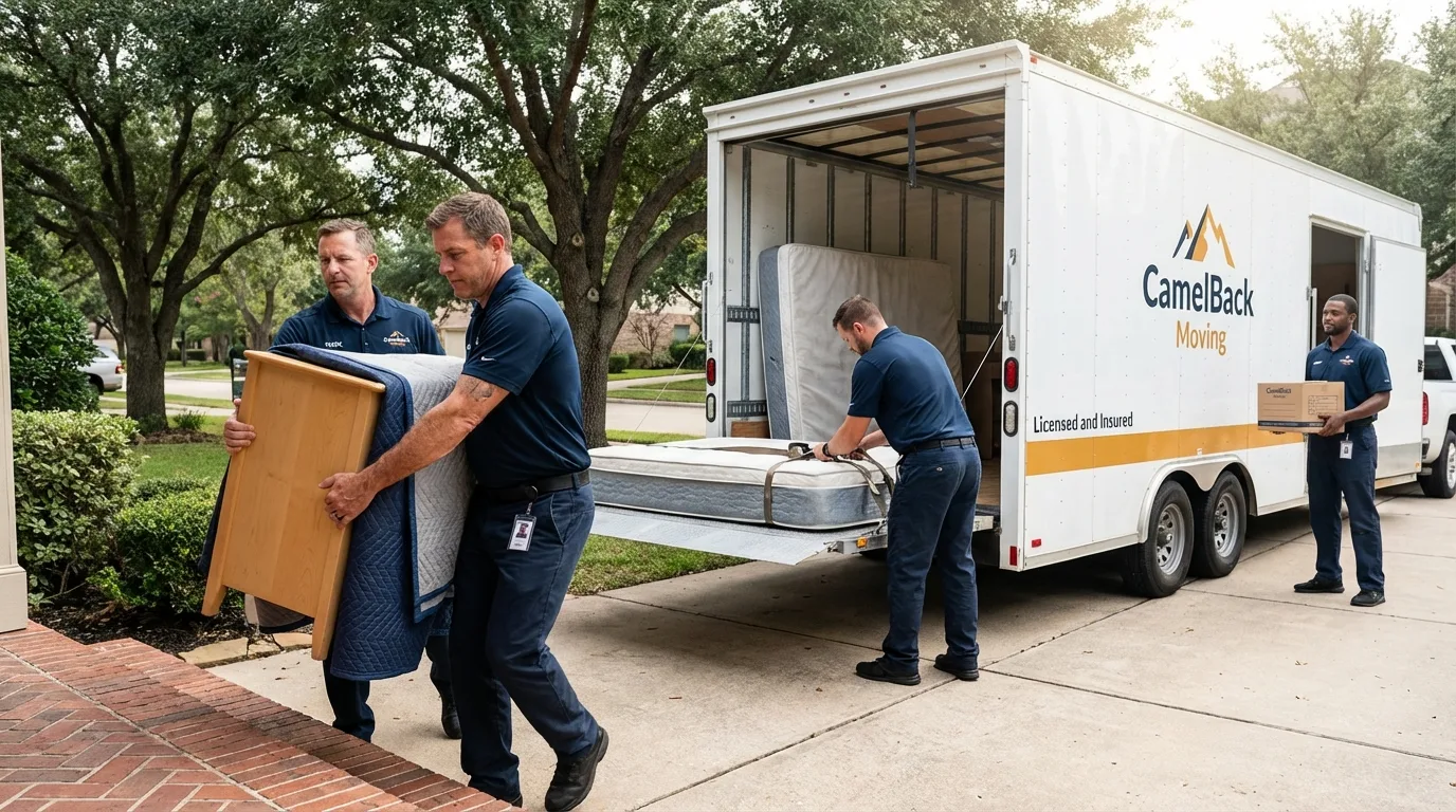 Crew loading residential truck for cross-state move from Glassport, PA
